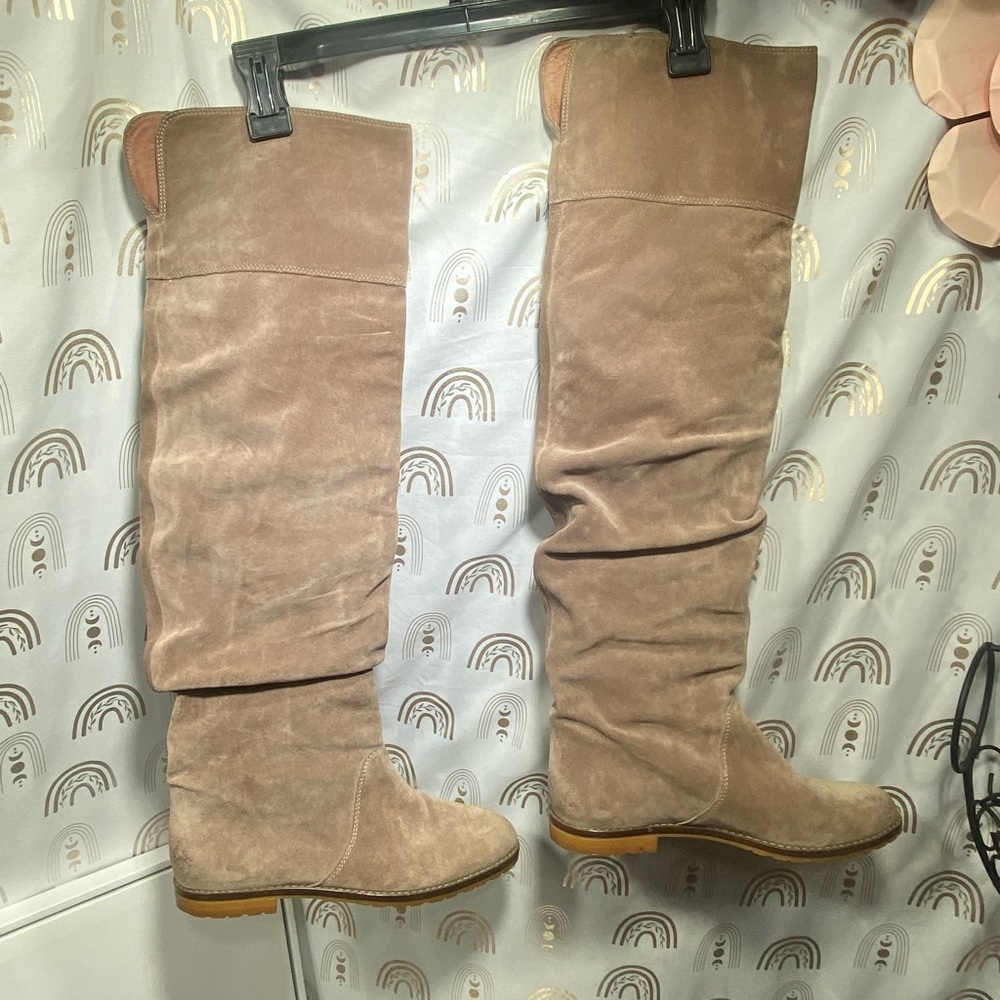 Stylish Tan Over the Knee Boots